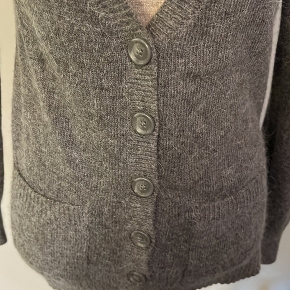 Aeropostale Grey Cardigan XLong Rabbit Hair blend P/S - Picture 3 of 8